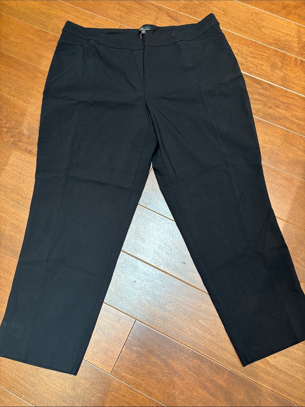 Dalia Black Straight Leg Trousers with Tailored Front